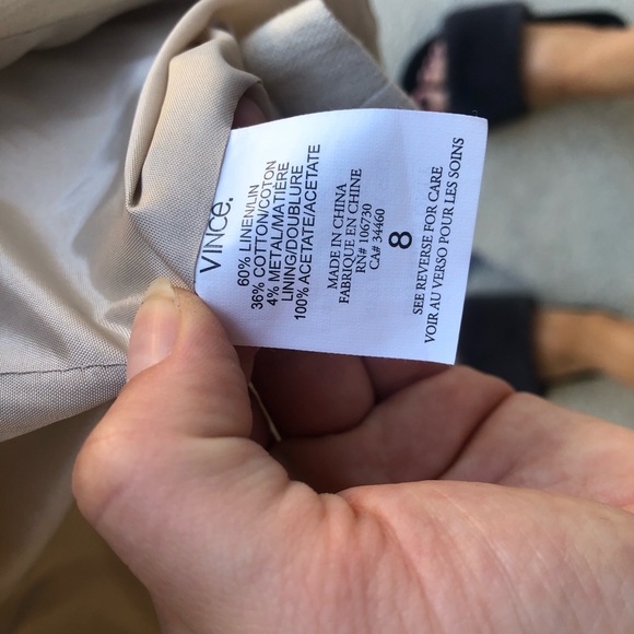 Vince Khaki Linen Blazer - Picture 3 of 6